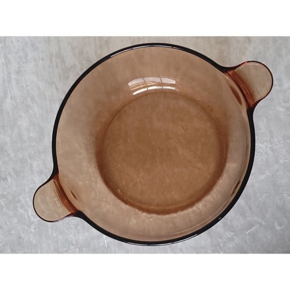 Vtg Corning Visions Amber Glass 4.5L Stock Pot Dutch Oven Made in USA - Picture 6 of 6